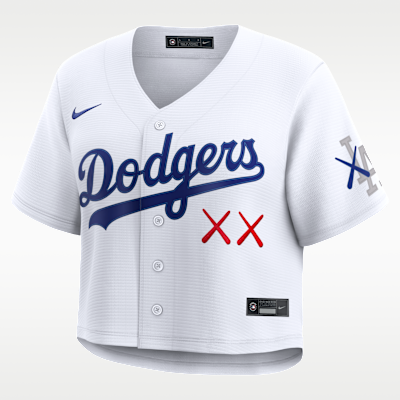 Los Angeles Dodgers Women's Nike x KAWS MLB Cropped Replica Jersey
